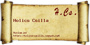 Holics Csilla névjegykártya