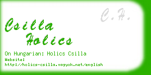 csilla holics business card